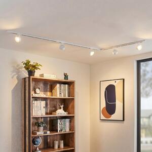 Lindby sistem tirnic Linaro, premer 9,5 cm, 5-krilni, LED, bel, Bela, Študija / pisarna, Kovina, Sodobni