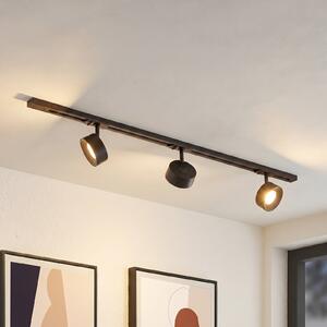 Lindby sistem tirnic Linaro, premer 9,5 cm, 3-krilna, LED, črna, Črna, Študija / pisarna, Kovina, Sodobni
