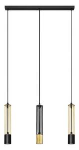 LED Lestenec na vrvici BARS 3xGU10/4,8W/230V črna/gold