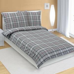 Bellatex Flanel posteljnina Káro siva , 140 x 220cm, 70 x 90 cm, 140 x 220 cm, 70 x 90 cm