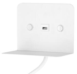 ONLI - LED Fleksibilna mala svetilka s polico in USB polnjenje PLAK LED/1W/230V bela