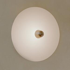 New Works LED-stenna svetilka Kantarell, nikljevo-bela, Ø 55 cm, zatemnjen, Bela, Dnevna soba / jedilnica, Aluminij, Dizajn