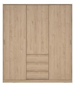 Garderobna omara v hrastovem dekorju z drsnimi vrati 177x200x60 cm Naia – Tvilum