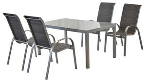 Gardenson Vrtni Set Amalfi, 5-Delni, Aluminij, Steklo