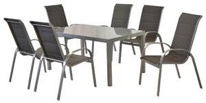 Gardenson Vrtni Set Amalfi, 7-Delni, Aluminij, Steklo
