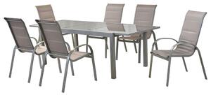 Gardenson Vrtni Set Amalfi, 7-delni, Raztegljiva Miza