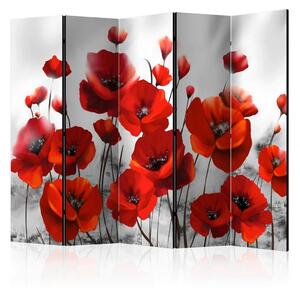 Artgeist Paravan Poppies, 5-Delni, Dvostranski