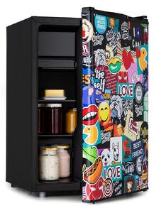 Klarstein Cool Vibe 70+, hladilnik, 72 l, 2 polici, stil Stickerbomb