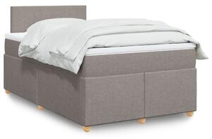 VidaXL Box spring postelja z vzmetnico taupe 120x200 cm blago