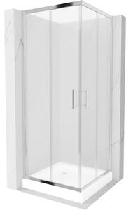Mexen Rio kvadratna pršna kabina 90 x 90 cm, zmrzal, krom + kad, bela - 860-090-090-01-30-4510
