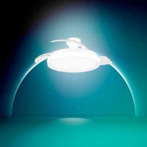 Philips LED stropni ventilator Bliss, bel sijajni, DC, tiho delovanje, zatemnjen, Bela, Dnevna soba / jedilnica, Kovina, Sodobni