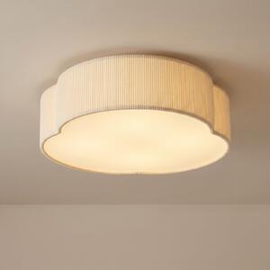 Lindby LED-stropna svetilka Winona, Cord, 48 cm, krem, CCT, zatemnjen, Bež, Dnevna soba / jedilnica, Tkanine / tekstil