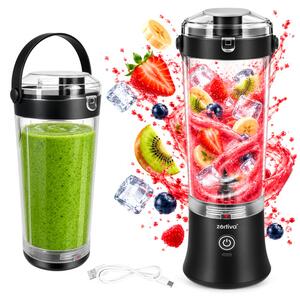 Prenosni blender – Zortiva ShakeWave, 600 ml, 150 W, USB‑C (drobljenje ledu + Pulse)