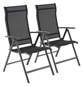 Vrtni stoli RIVIERA, set 2 kos, črna SongmicsHome