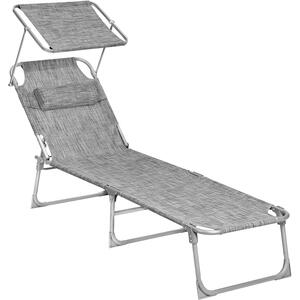 Zložljiv ležalnik s tendo 53 x 193 x 29,5 cm, obremenitev do 150 kg | SONGMICS