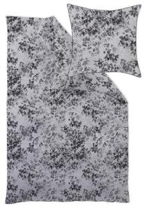 POSTELJNINA Flora 140/200 cm damast svilnato siva