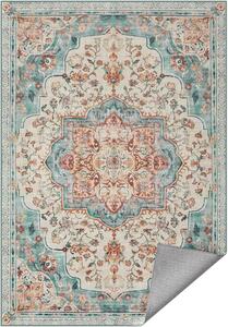 Vintage stil, strojno pralen preproga 120 x 170, aqua modra