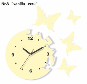 Sodobna stenska ura z metulji Rjav