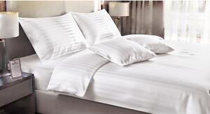 Bela enojna 3-delna posteljnina 140x200 cm Hotel stripe – JAHU collections