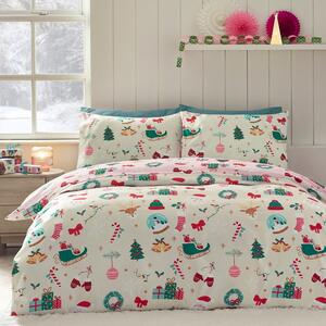 Enojna posteljnina 135x200 cm Christmas Happy Holidays – Catherine Lansfield
