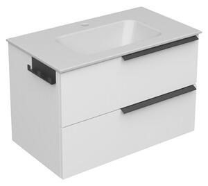 Aquaart Podumivalniška omara Lateral (Do x Š x V: 81,3 x 46,4 x 53,6 cm, Bela, Z umivalnikom)
