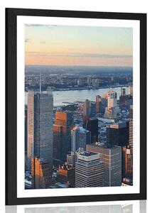 Plakat s paspartujem panorama New Yorka