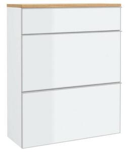 VISEČA OMARA ZA ČEVLJE furnirano bela, barve hrasta