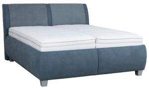 OBLAZINJENA POSTELJA 180 cm x 200 cm , tekstil modrosiva