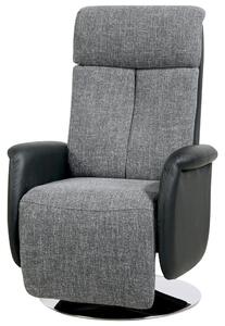 TV FOTELJ, siva, črna umetna masa, tekstil