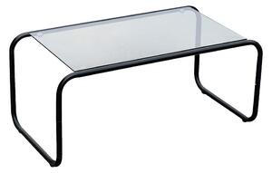 Črna klubska mizica s stekleno mizno ploščo 40x80 cm Ventana – Leitmotiv