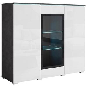 P & B Visoka Komoda Vera 120, Antracit, Bela, Led