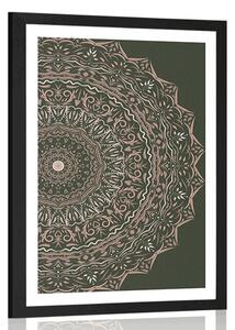 Plakat s paspartujem Mandala v vintage stilu