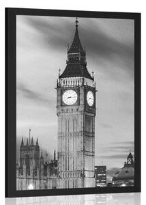 Plakat Big Ben v Londonu v črnobeli varianti