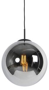 Pametna viseča svetilka črna z dimnim steklom 30 cm vklj. Wifi ST64 - Pallon