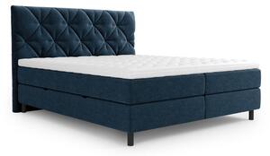 POSTELJA Z VZMETNICO 160 cm x 200 cm , tekstil temno modra