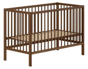 Rjava otroška posteljica iz masivne bukve z nastavljivo višino 60x120 cm Dino – Vipack