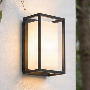 Lucande LED zunanja stenska svetilka Ilirian, antracit, aluminij, 15 cm, Črna, Aluminij, Sodobni