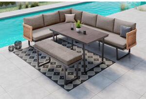 Modern Living Lounge Garnitura Emmi, Antracit, Rjava, 4-Delno