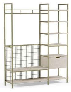 Zelena odprta jeklena garderobna omara 140x179,5x40 cm Amara – Marckeric