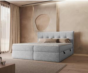 POSTELJA Z VZMETNICO 180 cm x 200 cm , tekstil siva