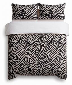 Črna posteljnina za zakonsko posteljo 200x200 cm Zebra – Mijolnir
