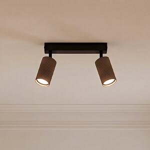 TK Lighting Stropna svetilka Tune, 2-plamenska, rjava, kovinska, dolžina 44 cm, zatemnjen, Rjava / rjasta, Dnevna soba / jedilnica, Aluminij