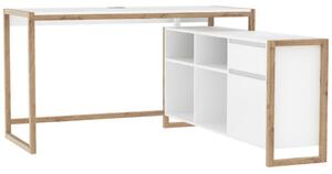KOTNA PISALNA MIZA leseni material bela, hrast artisan