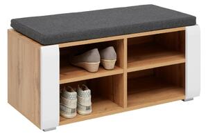 Mömax Garderobna Klop Funny M, Hrast, Bela, Siva