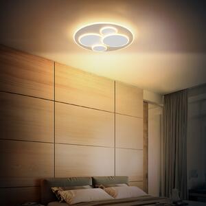 Globo LED-stropna svetilka Monty, Ø 49 cm, bela/pesek, kovina/plastika, Bež, Dnevna soba / jedilnica, Kovina, Sodobni