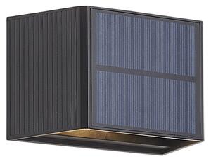 Zunanja stenska svetilka črna vključno z LED 2-svetlobna IP65 Solarna - Christof