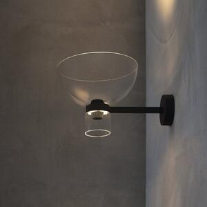 FLOS LED-stenna svetilka Nocturne Bowl, črna, steklo, z možnostjo zatemnitve, zatemnjen, Črna, Hodnik, Aluminij, Dizajn
