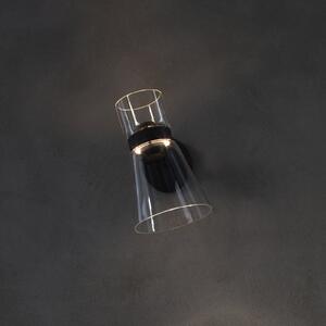 FLOS LED-stenna svetilka Nocturne Cone, črna, steklo, z možnostjo zatemnitve, zatemnjen, Prozorna, Dnevna soba / jedilnica, Aluminij, Dizajn