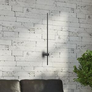 Milagro Lighting LED stenska svetilka Swing, višina 60 cm, CCT, kovina, črna, Črna, Dnevna soba / jedilnica, Kovina, Sodobni