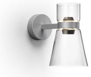 FLOS LED-stenna svetilka Nocturne Cone, srebrna, steklo, z možnostjo zatemnitve, zatemnjen, Kovinska, Dnevna soba / jedilnica, Aluminij, Dizajn